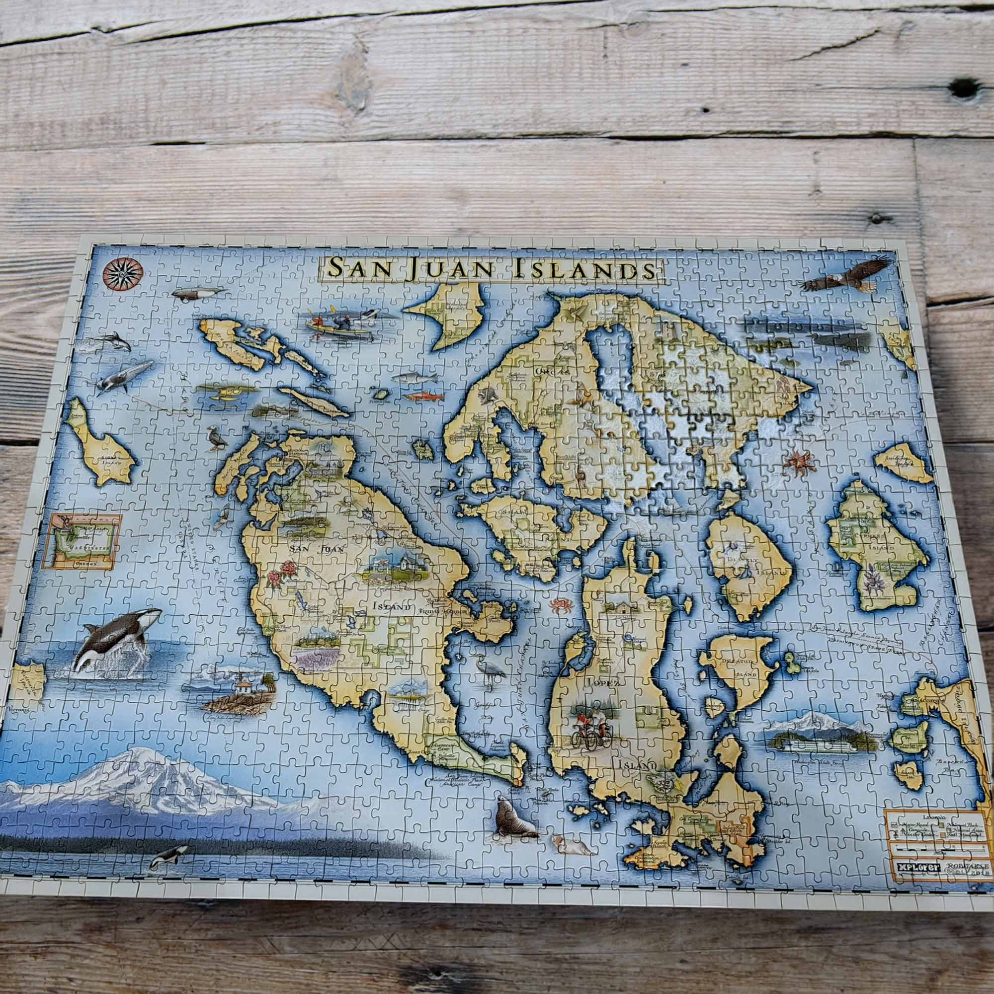 San Juan Islands Map Jigsaw Puzzle - 1000 Pieces
