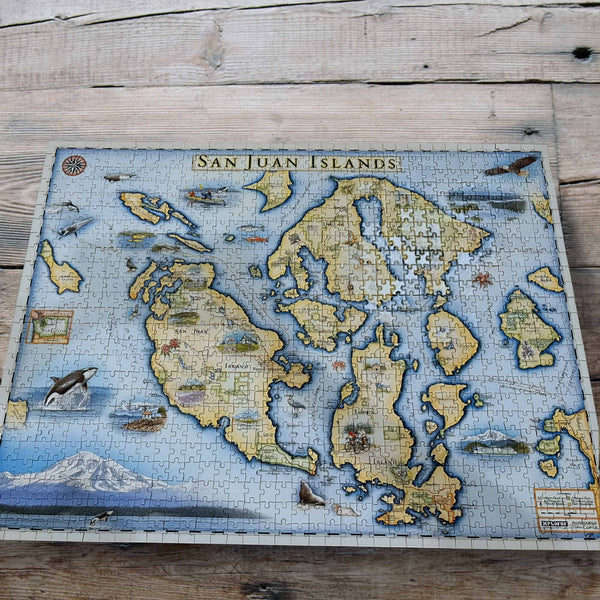 San Juan Islands Map Jigsaw Puzzle - 1000 Pieces