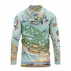 Sanibel & Captiva Islands sun shirt hoodie with a detailed map design on a white background