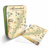 Shenandoah Nation Park Map Playing cards that features iconic attractions, flora and fauna of that area - Green Metal Tin