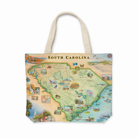 South Carolina Map Canvas Tote Bag