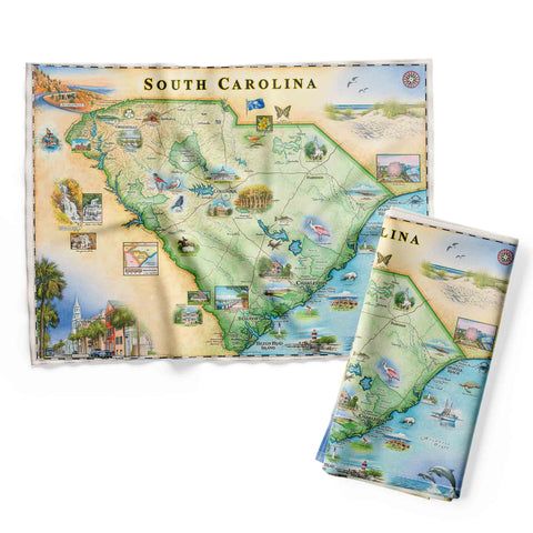 South Carolina Map Kitchen Towel