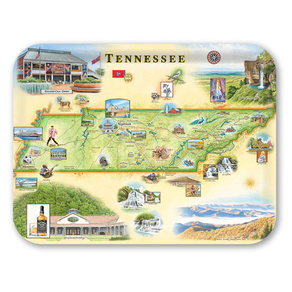 Tennessee Map Wood Serving Trays