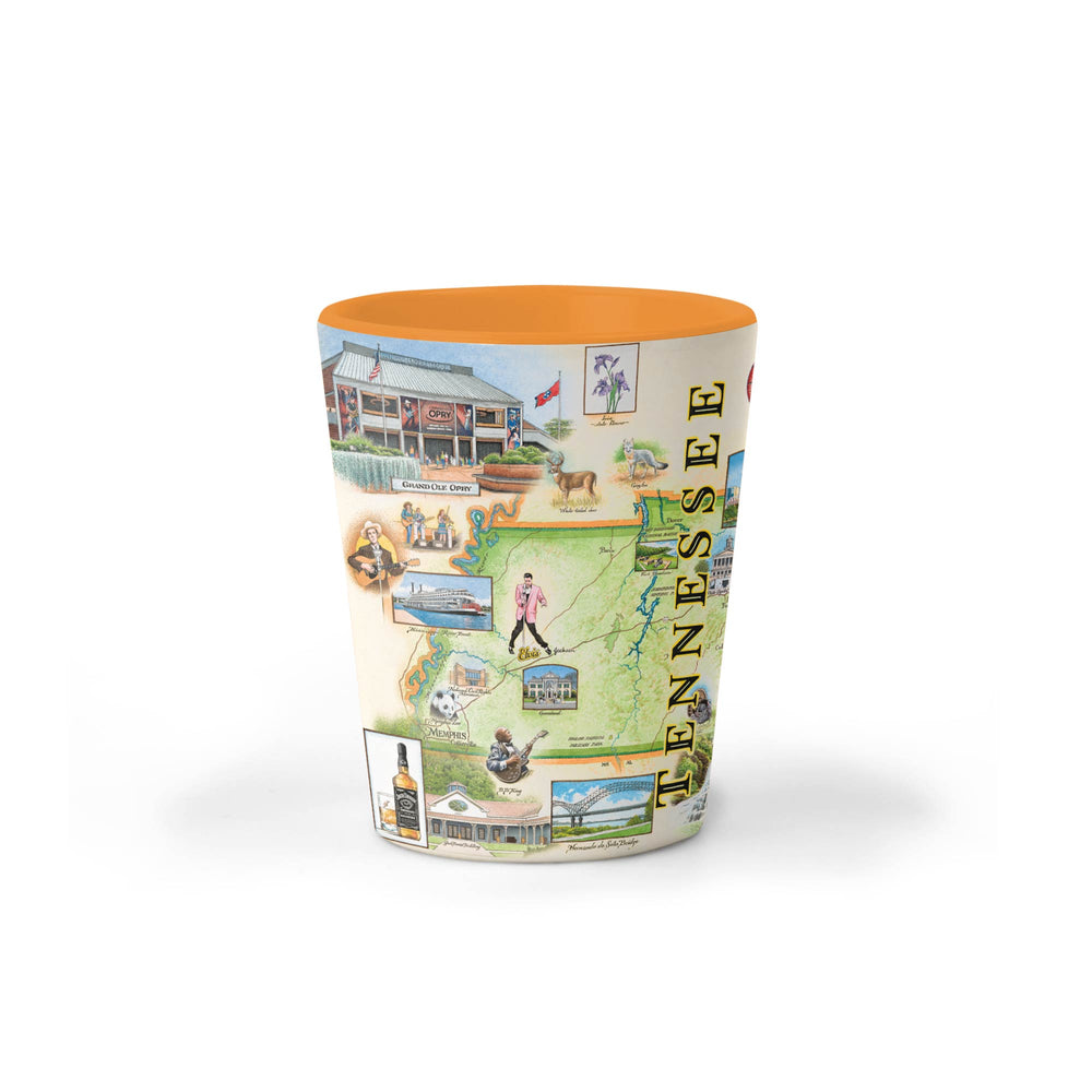 Tennessee Map Ceramic Shot Glass