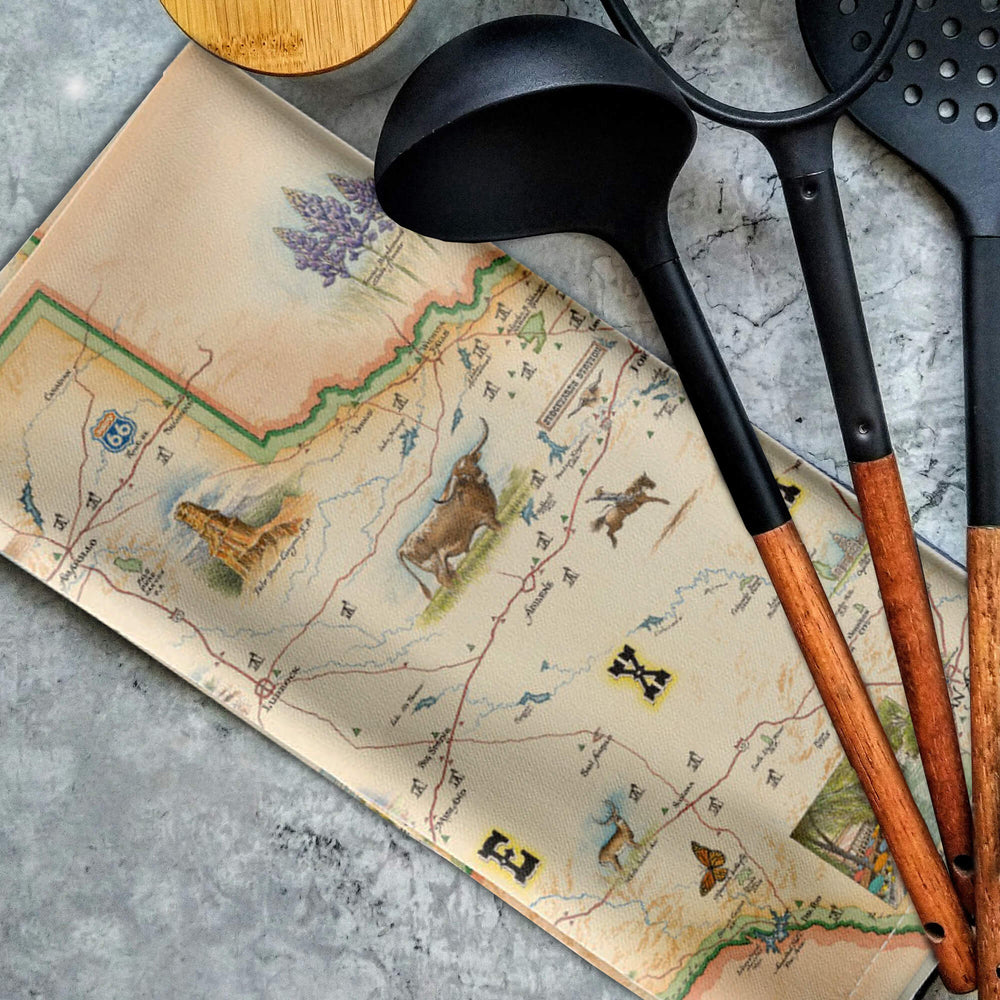 Texas State Map Kitchen Towel