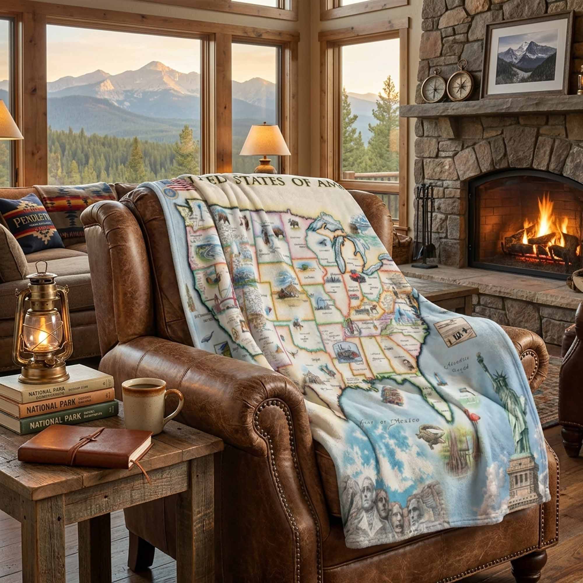 USA Map Fleece Blanket | Xplorer Maps