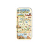 Small Map Serving Tray of Utah featuring various landmarks on a white background