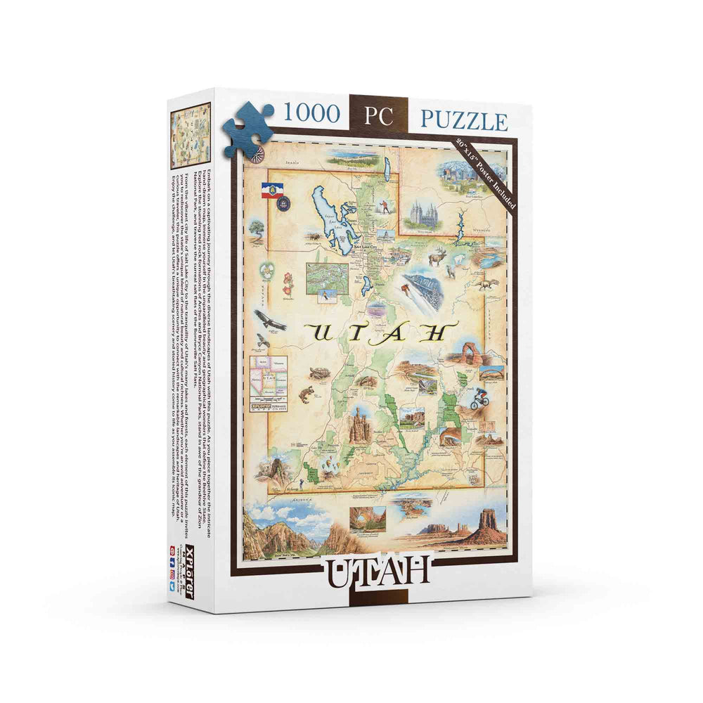 Utah State Map Jigsaw Puzzle - 1000 Pieces