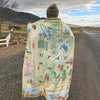 Utah State Map Fleece Blanket