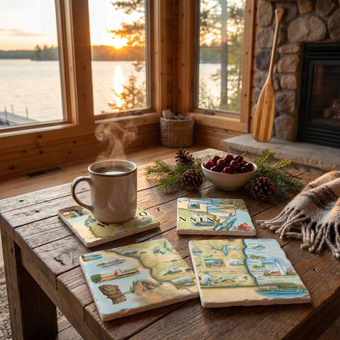 Natural Stone Coaster Bundle – 4 Sets for $160