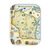 Large Serving Tray Map of Wisconsin with various icons and landmarks on a white background