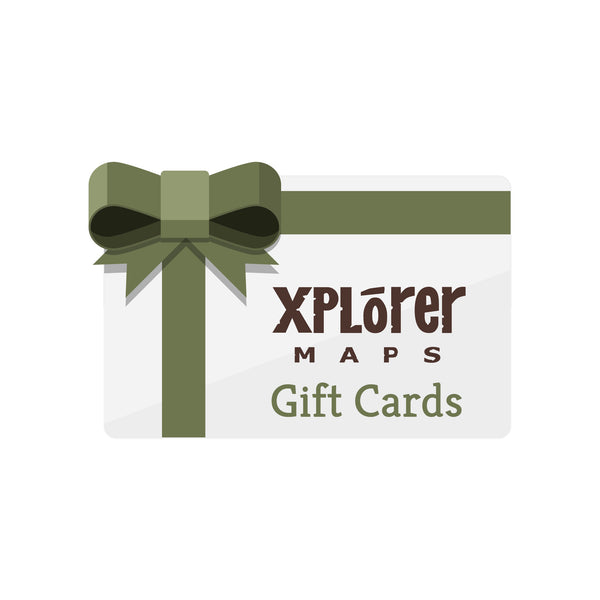 Xplorer Maps Gift Card for all your gift giving needs!
