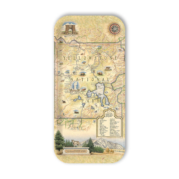 Small Serving Tray map of Yellowstone National Park on a white background