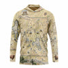 Front Sun Shirt Hoodie with Yellowstone National Park map design on a white background