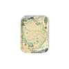 Rectangular medium serving tray of Yosemite  map design on a white background