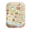 Medium Rectangle Serving Tray Map of Zion National Park with various attractions and animals on a beige background