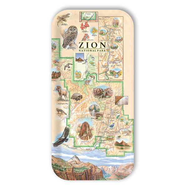 Small Serving Tray map of Zion National Park on a beige background