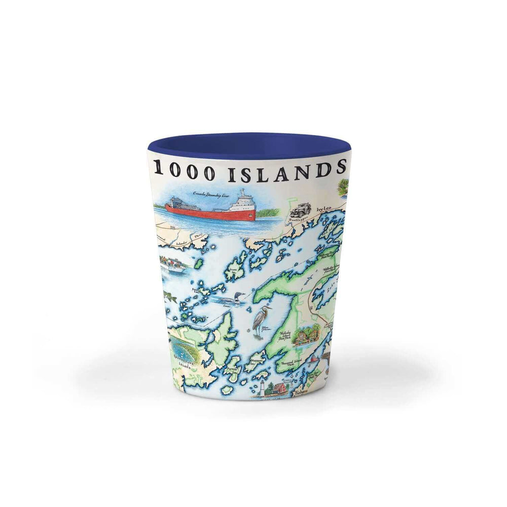 1000 Islands Map Ceramic Shot Glass