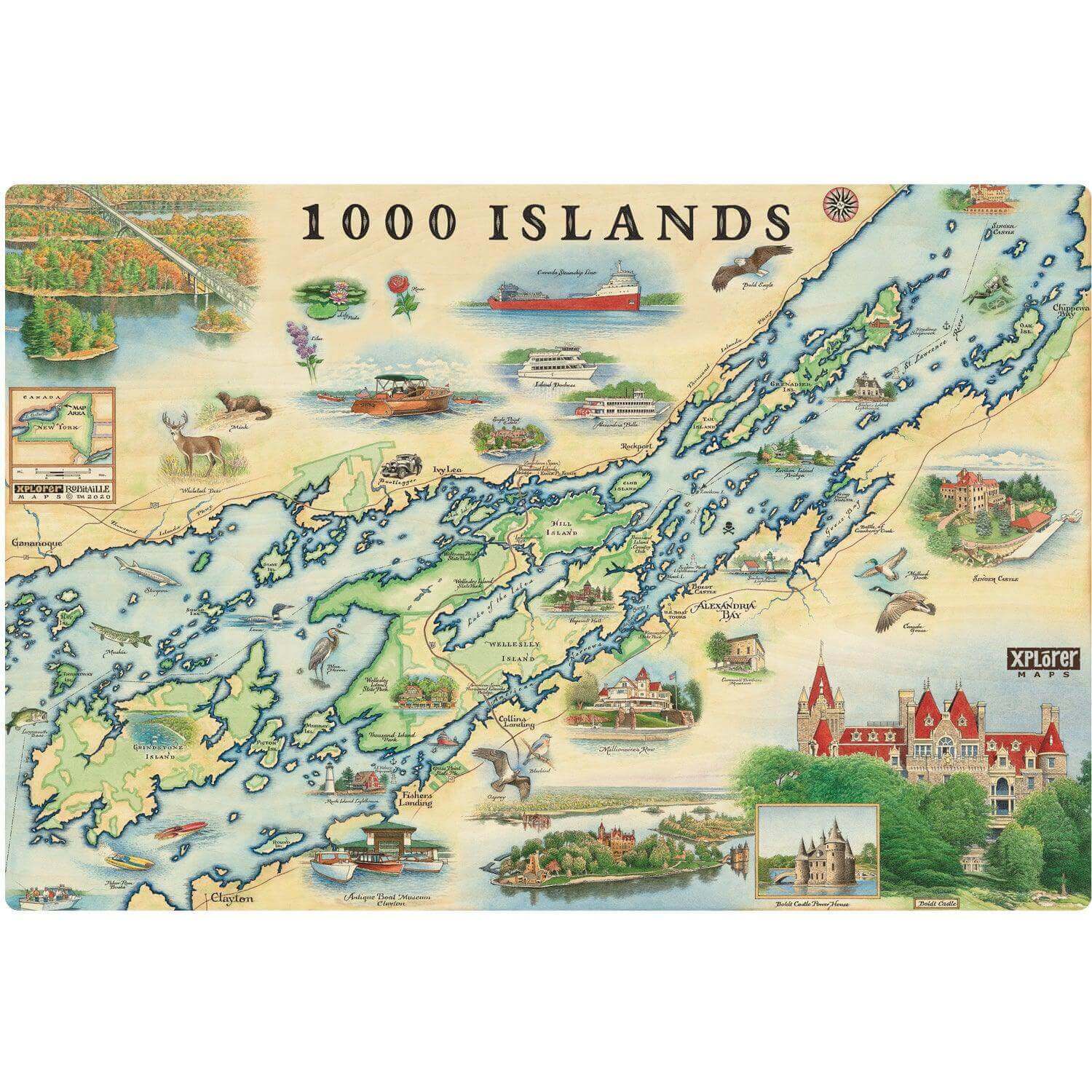 The 1000 Islands Map Wood signs are 15