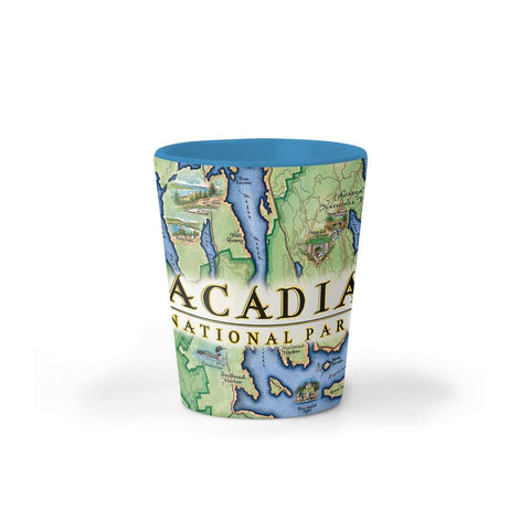 Acadia National Park Map Ceramic Shot Glass