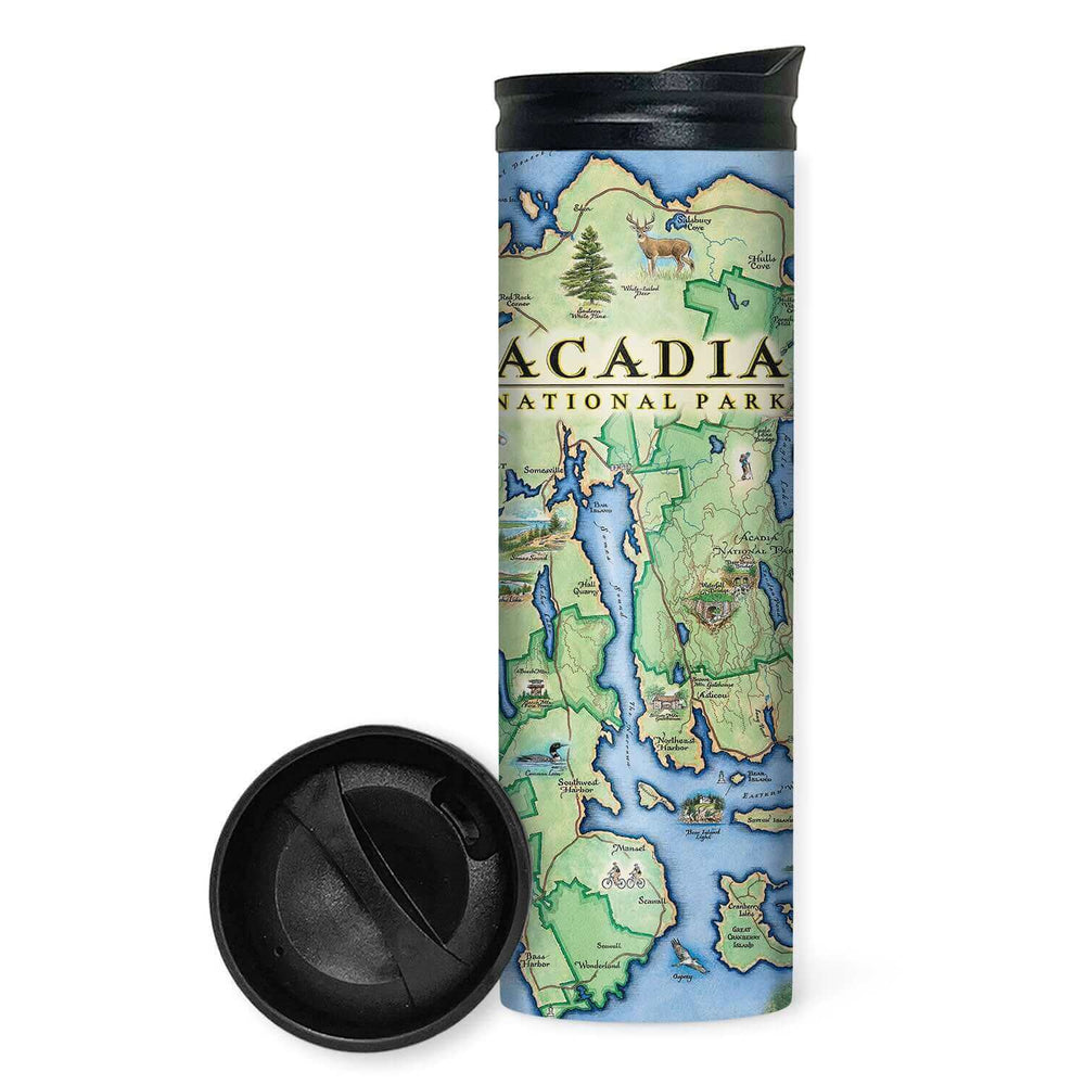 Acadia National Park Map Travel Drinkware