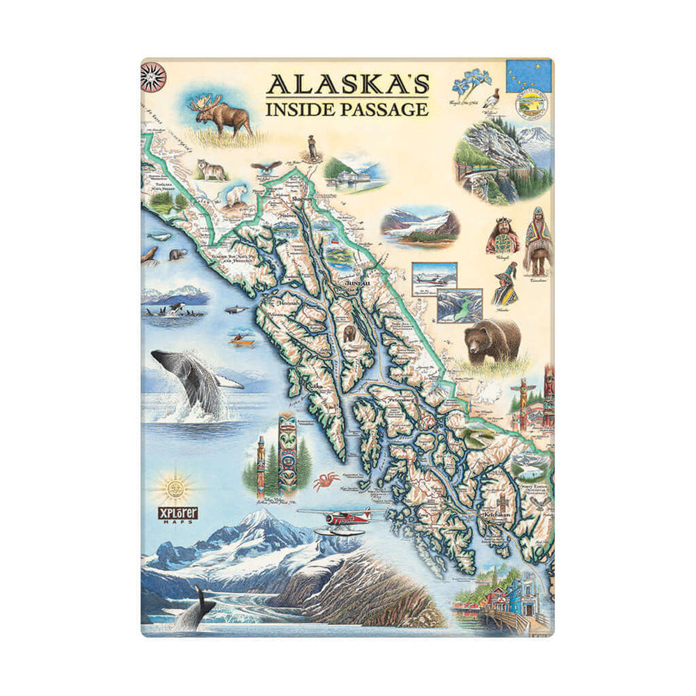 Alaska Inside Passage Map Magnets