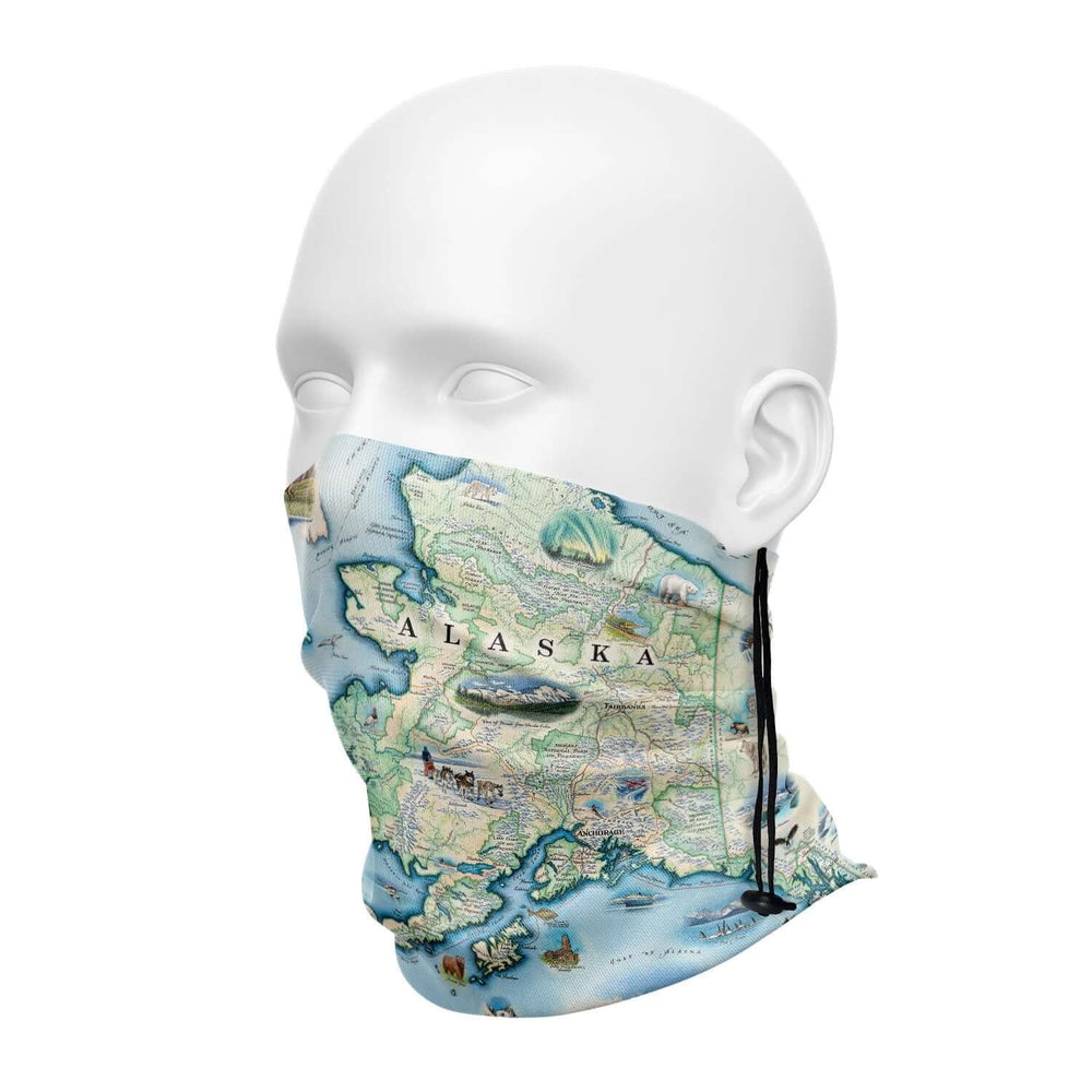 Alaska State Map Neck Gaiters