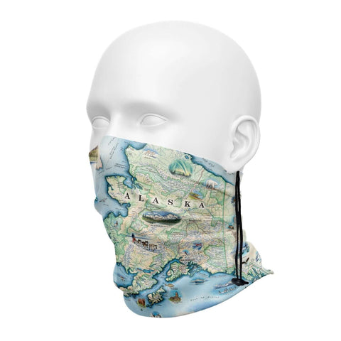 Alaska State Map Neck Gaiters
