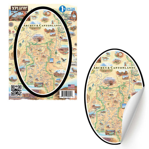 Arches & Canyonlands National Parks Map Sticker