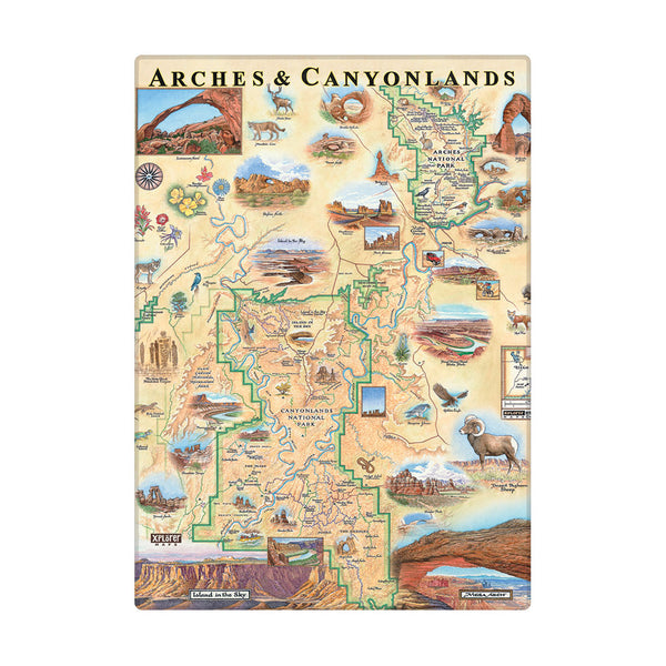 Arches & Canyonlands National Park magnets in earth tone colors. Featuring Deer, elk, mountain lion, flowers, eagle, canyons. 