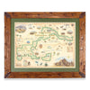 Badlands National Parkhand-drawn map in a Montana hand-scraped pine wood frame with green mat.