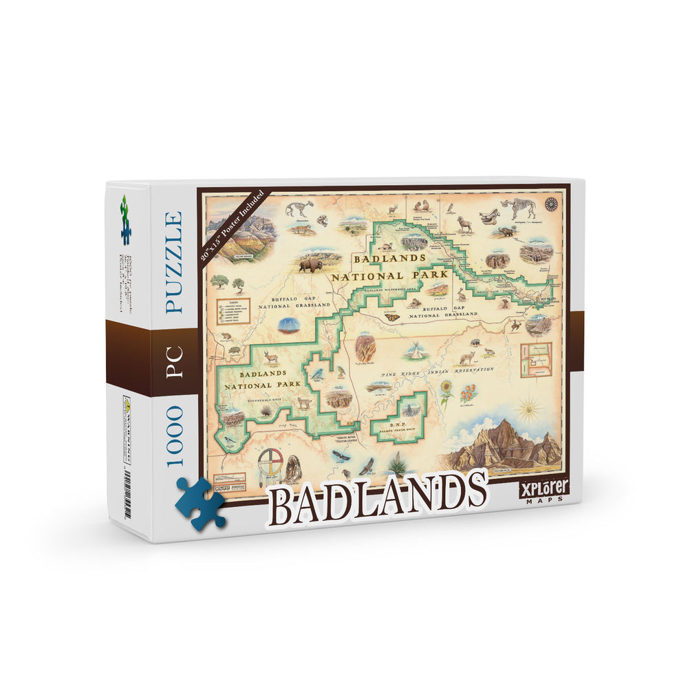 Badlands National Park Map Jigsaw Puzzle - 1000 Pieces