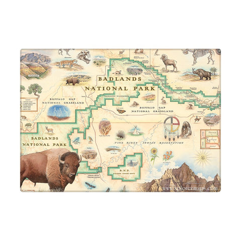 Badlands National Park Map Magnets