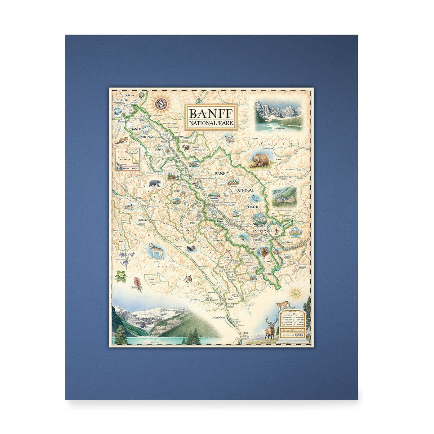Mini Hand-Drawn Maps - Pre-Matted 14