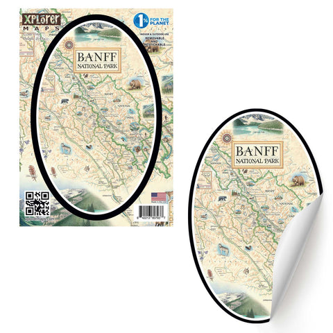 Banff National Park Map Sticker