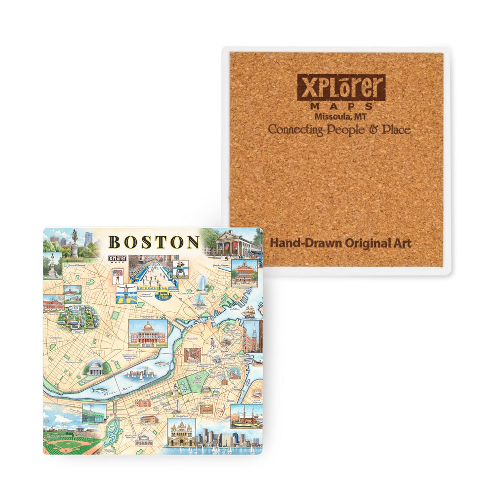 Boston Map Ceramic Coasters