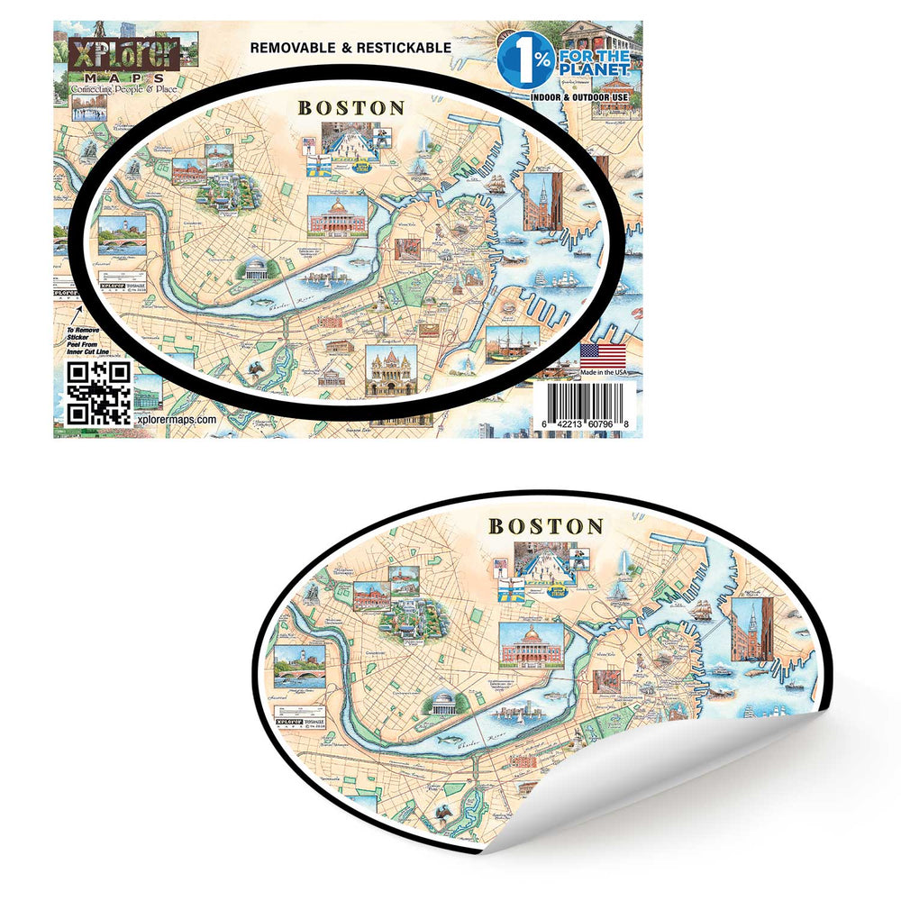 Boston Map Sticker