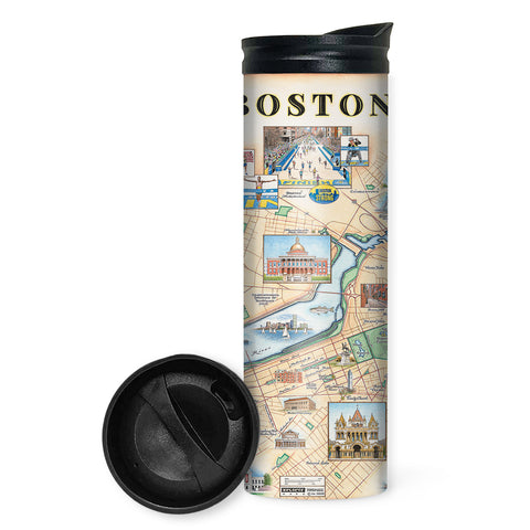 Boston Map Travel Drinkware