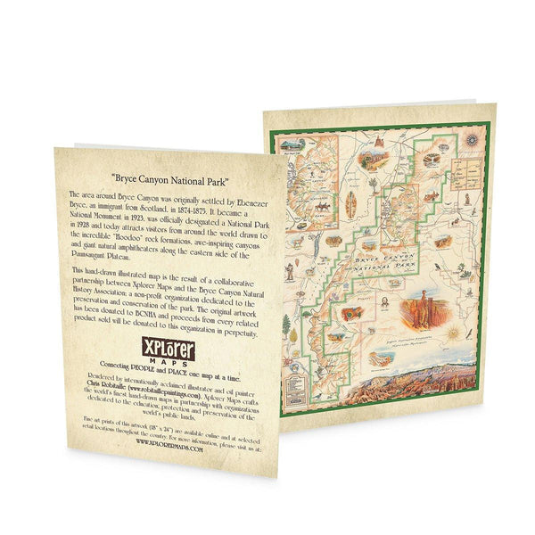 Bryce Canyon National Park Map Notecards - Set of 12 - Xplorer Maps