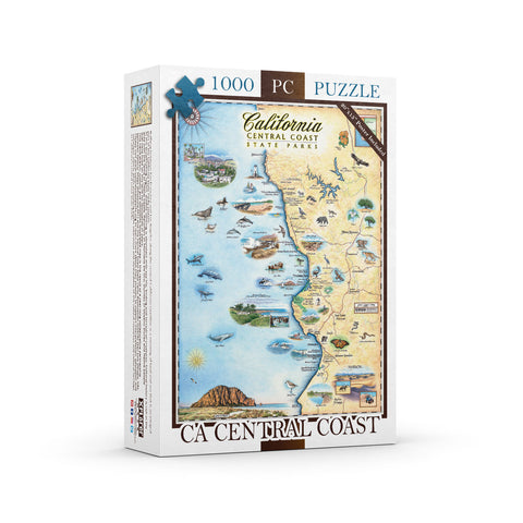 California Central Coast State Parks Map Jigsaw Puzzle - 1000 Pieces