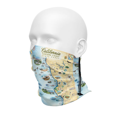 California Central Coast State Parks Map Neck Gaiter
