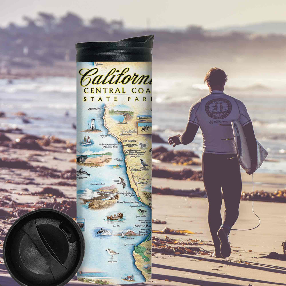 California Central Coast State Parks Map Travel Drinkware