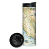 Northern California State Map Travel Drinkware by Xplorer Maps. Featuring birds whales, seals, otters, and butterflies. Cultural landmarks of Hearst Castle, Ranchers of Montana De Oro, Dunites of Oceano Dunes, Redwoods, and Native people that have lived on this land for thousands of years from San Francisco to Los Angeles. Some cities you will find are Arroyo Grande, San Luis Obispo, Morro Bay, and Paso Robles. 