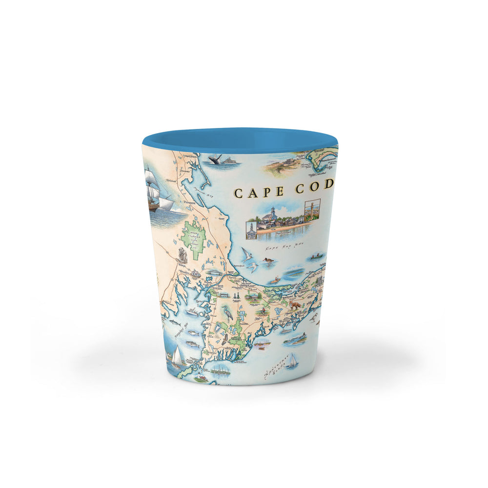 Cape Cod Map Ceramic Shot Glass