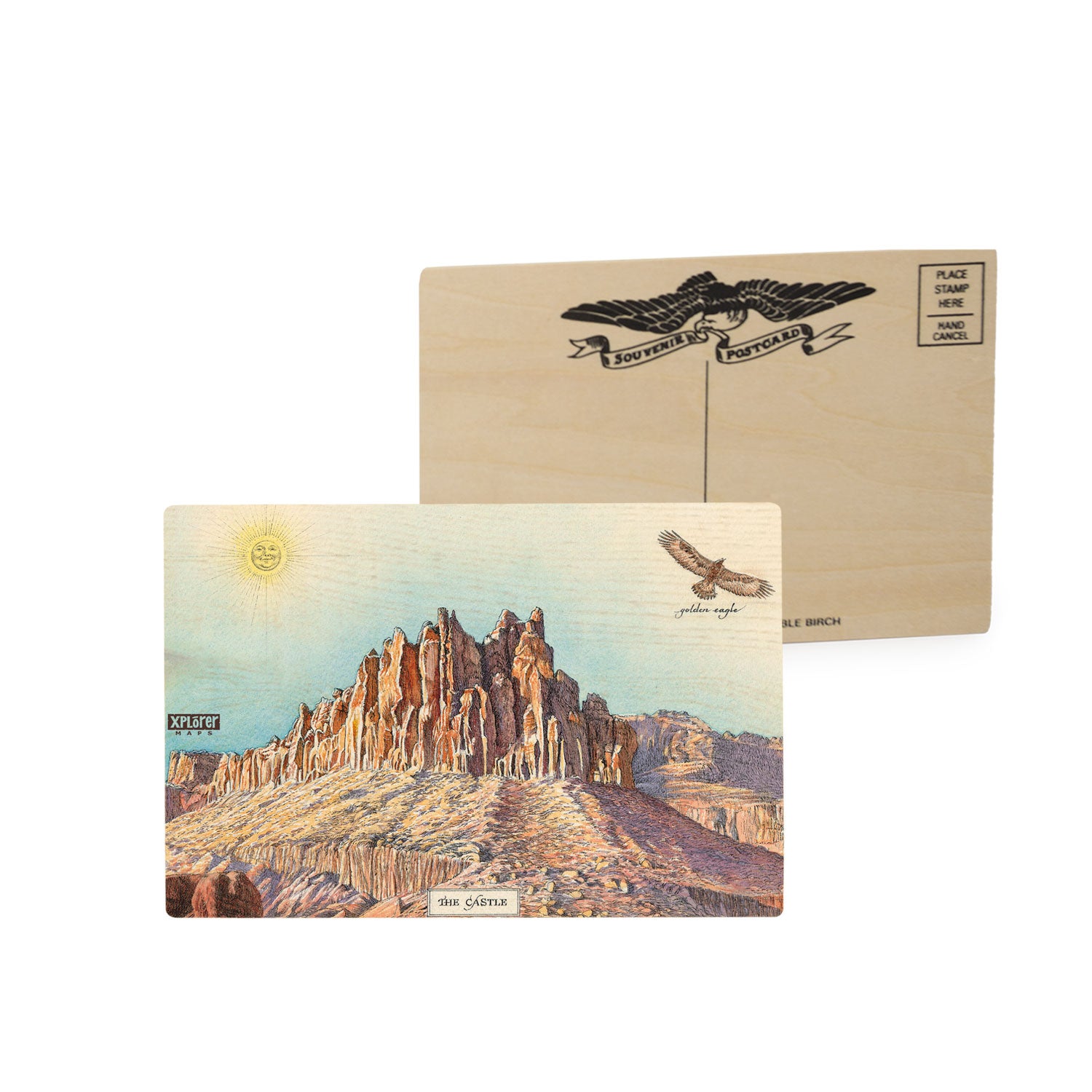 Capitol Reef National Park Map Wooden Postcard