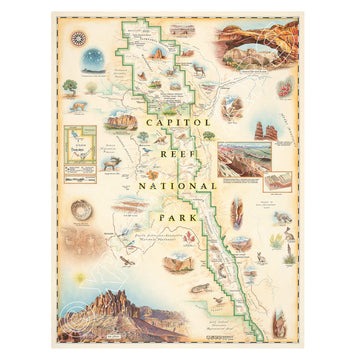 Capitol Reef National Park Hand-Drawn Map - Xplorer Maps