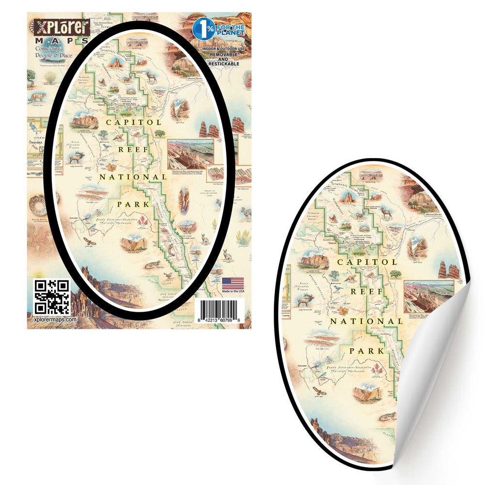 Capitol Reef National Park Map Sticker