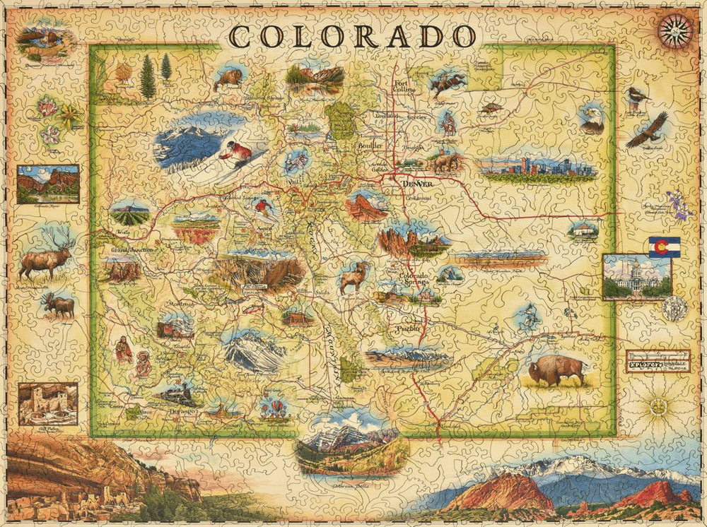 Colorado State Map Wood Puzzle
