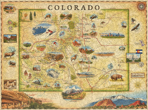 Colorado State Map Wood Puzzle