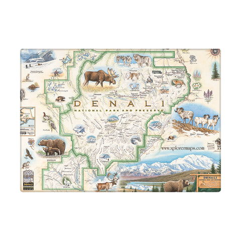 Denali National Park Map Magnets